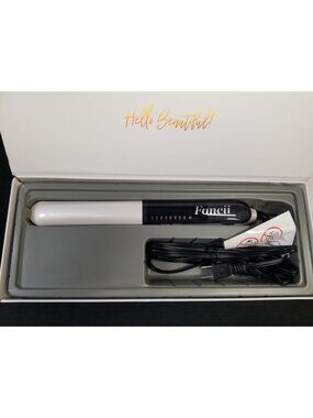 FANCII Satin salon Pro Ceramic Hair Straightener White/Gold  NEW IN BOX!